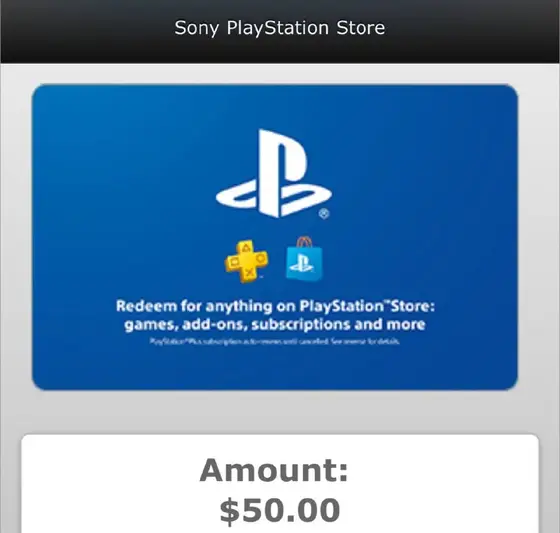Гифт-карта Playstation Store 50$, фото 1