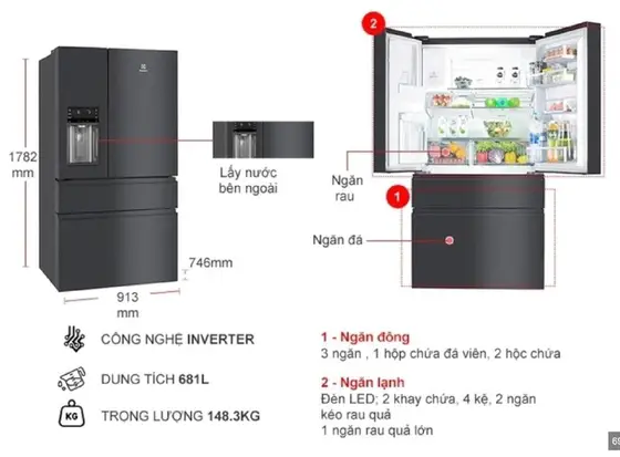 Холодильник Electrolux EHE6879A-B, фото 3