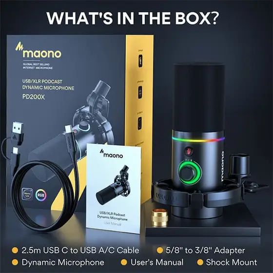 Микрофон MAONO PD200X и колонка Bluetooth, фото 1