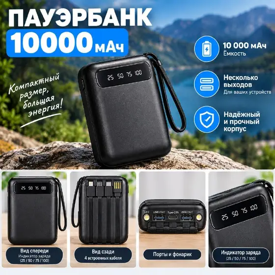 Внешний аккумулятор 10000 mAh, фото 1